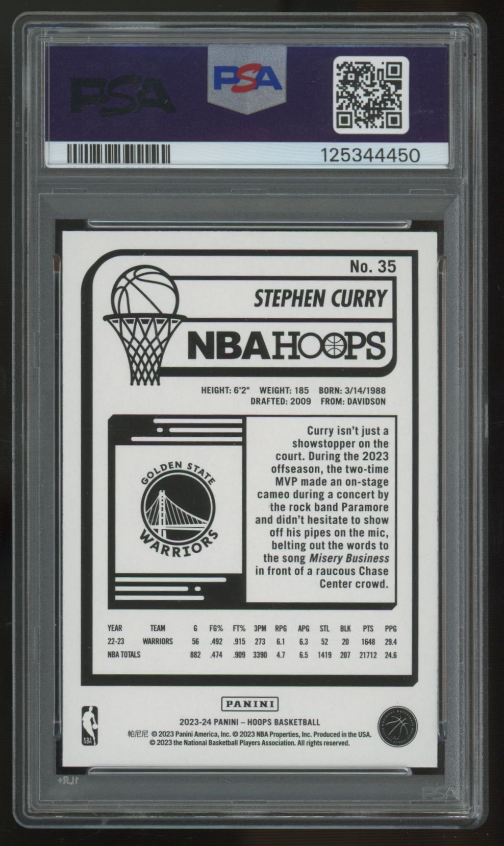 2023-24 NBA Hoops Stephen Curry Teal Explosion #35 PSA 9