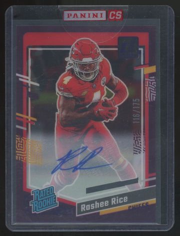 2023 Panini Clearly Donruss Rashee Rice RC Rated Rookie Purple Auto /175 #79