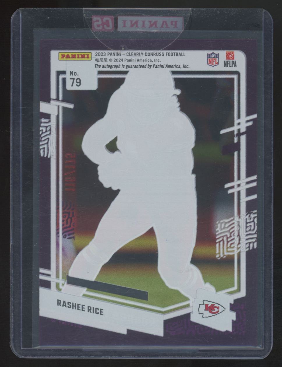 2023 Panini Clearly Donruss Rashee Rice RC Rated Rookie Purple Auto /175 #79