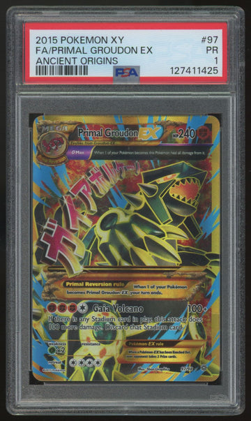 2015 Pokemon Primal Groudon EX Ancient Origins Full Art #97 PSA 1