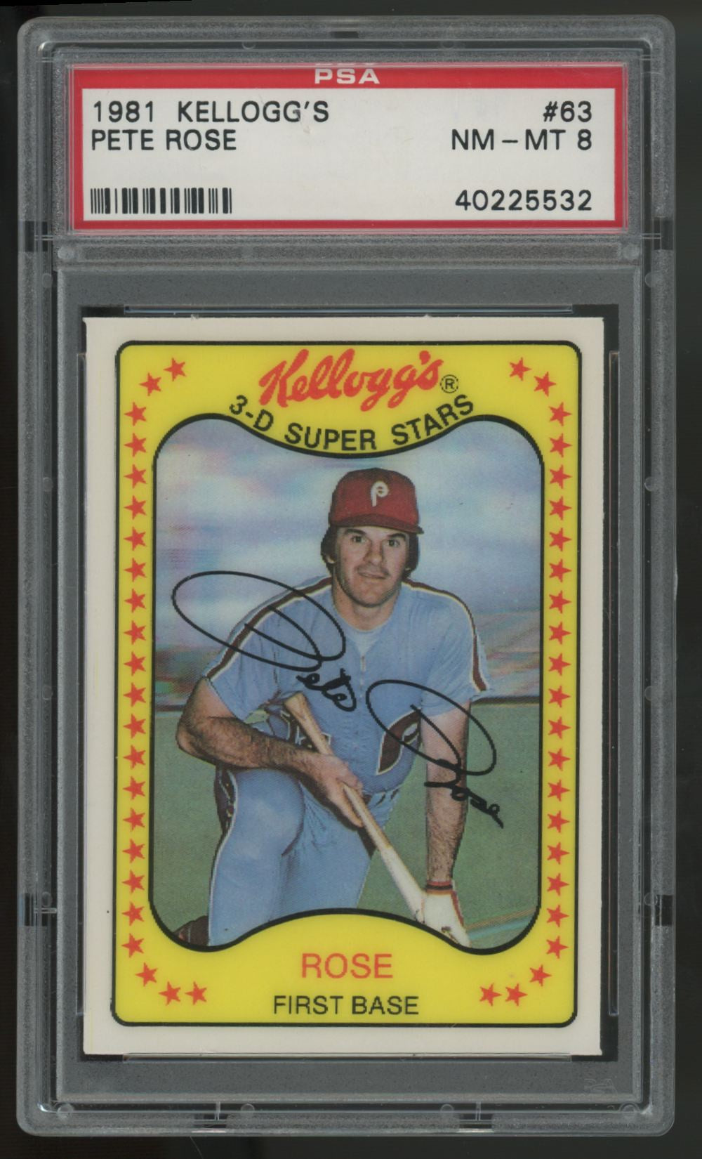 1981 Kellogg's Pete Rose 3-D Super Stars #63 PSA 8