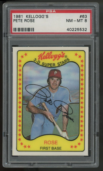 1981 Kellogg's Pete Rose 3-D Super Stars #63 PSA 8