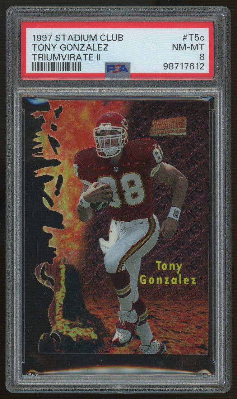 1997 Stadium Club Tony Gonzalez RC Triumvirate II #T5c PSA 8