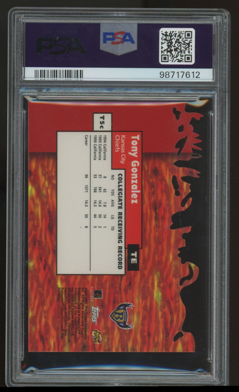 1997 Stadium Club Tony Gonzalez RC Triumvirate II #T5c PSA 8