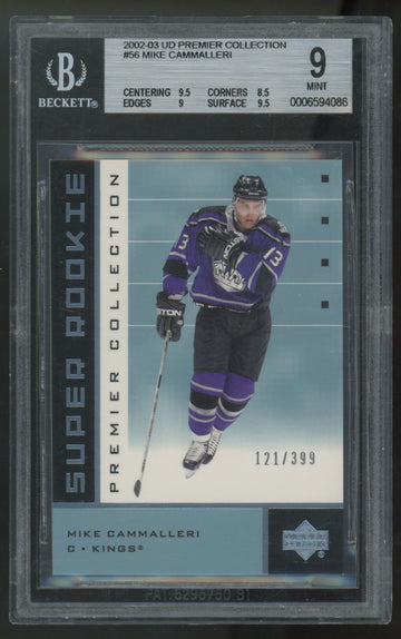 2002-03 Upper Deck Premier Mike Cammalleri RC Super Rookie /399 #56 BGS 9