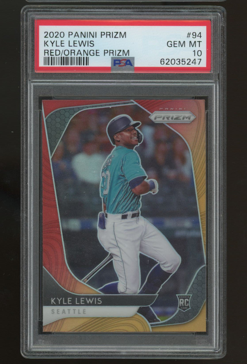 2020 Prizm Baseball Kyle Lewis RC Red & Orange Prizm #94 PSA 10