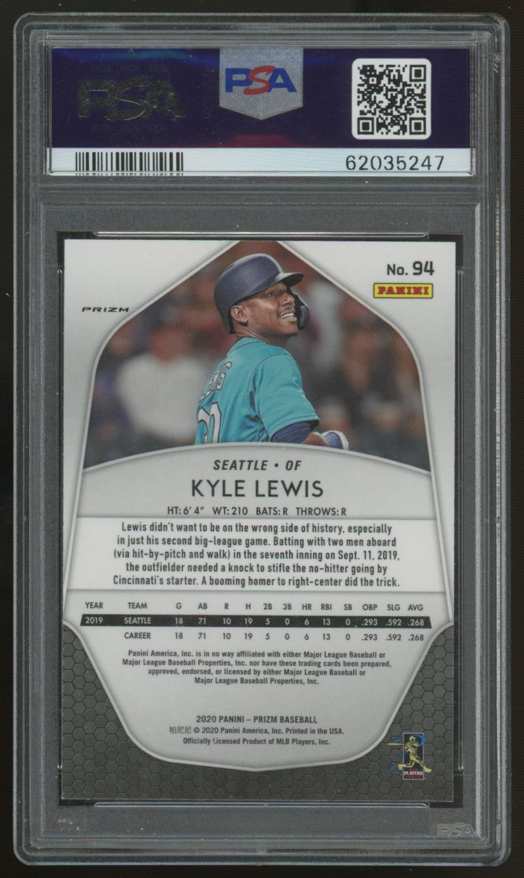 2020 Prizm Baseball Kyle Lewis RC Red & Orange Prizm #94 PSA 10