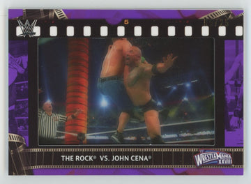 2021 Topps WWE The Rock Vs. John Cena Purple Film Strip Relic /25 #FS-RC
