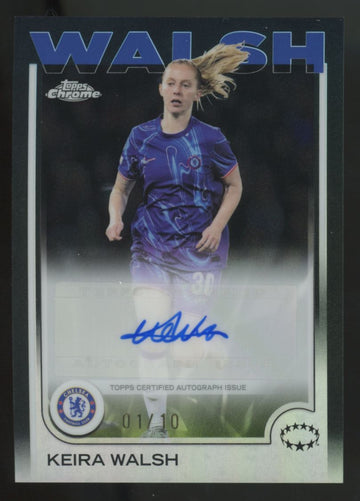 2024-25 Topps Chrome UEFA Women's Keira Walsh Black Auto Refractor /10 #AV-KW