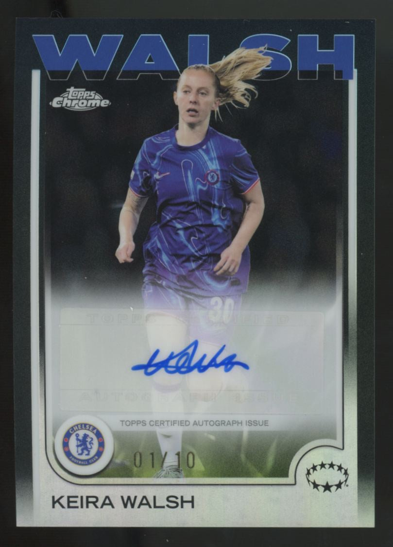 2024-25 Topps Chrome UEFA Women's Keira Walsh Black Auto Refractor /10 #AV-KW
