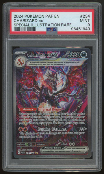 2024 Pokemon Charizard ex Paldean Fates SIR #234 PSA 9