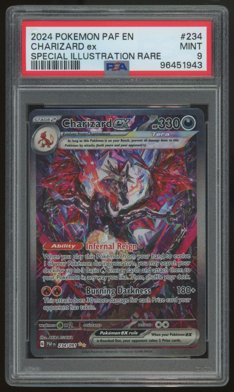 2024 Pokemon Charizard ex Paldean Fates SIR #234 PSA 9