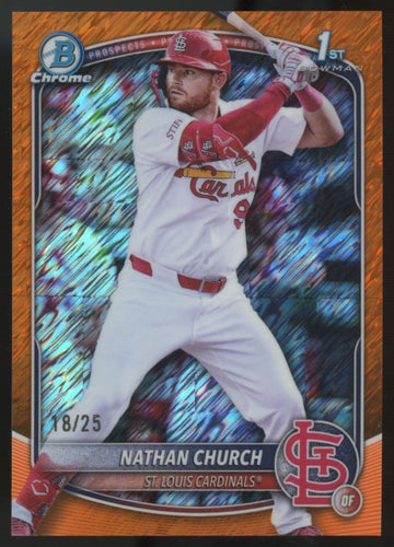 2025 Bowman Chrome Nathan Church 1st Prospect Orange Shimmer /25 #BCP-192