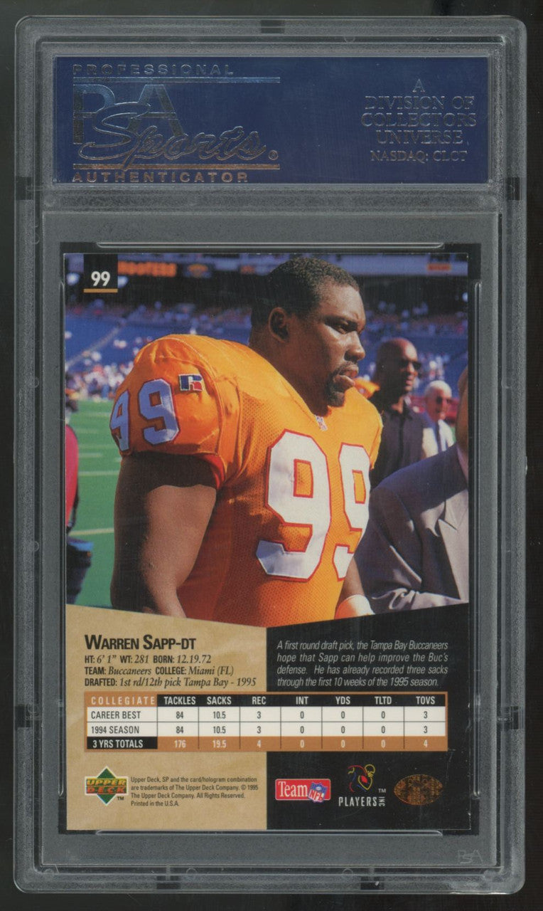 1995 Upper Deck SP Warren Sapp RC #99 PSA 9