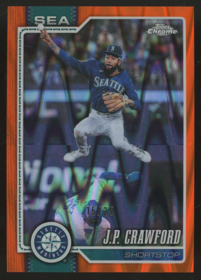 2026 Topps Chrome J.P. Crawford Orange RayWave Refractor /25 #25