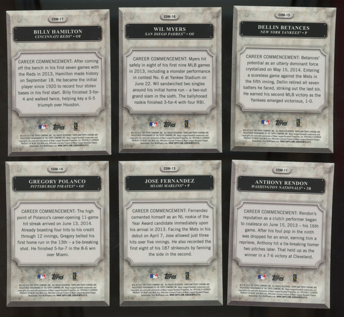 2015 Topps Chrome Commencements Complete Set (20/20)