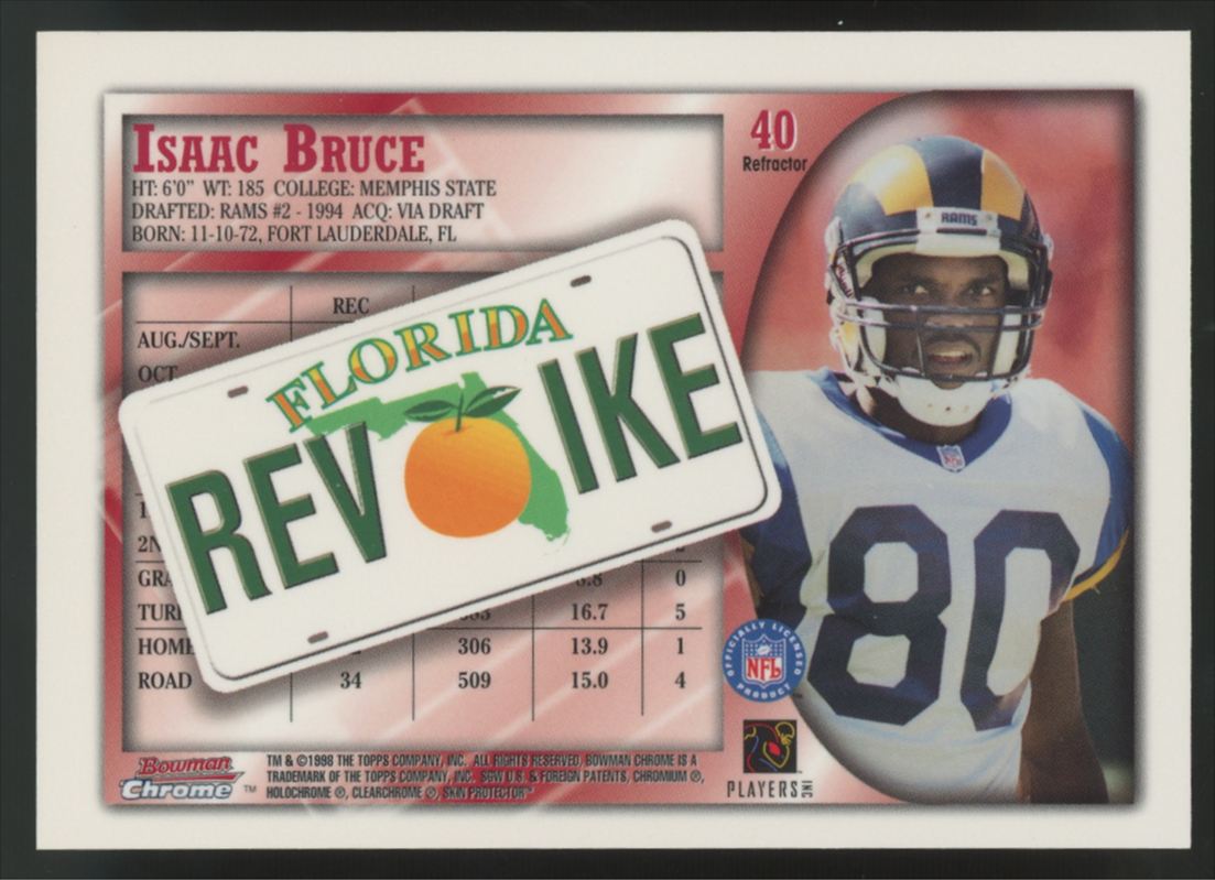 1998 Bowman Chrome Isaac Bruce Interstate Refractor #40