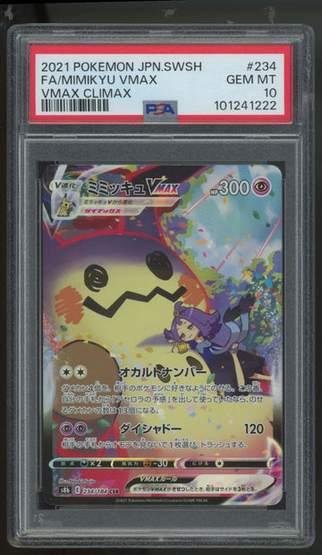 2021 Pokemon Mimikyu VMAX Japanese Climax Full Art #234 PSA 10