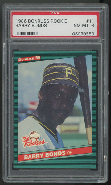 1986 Donruss Rookies Barry Bonds RC #11 PSA 8 *550