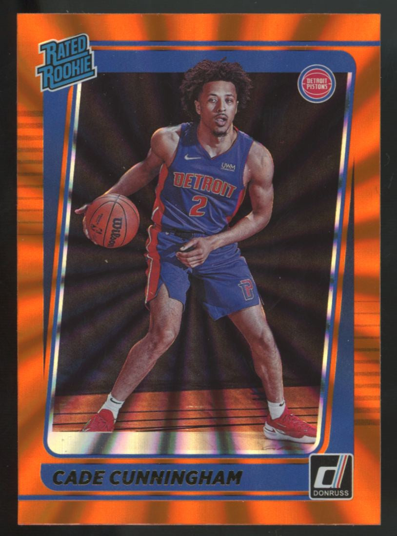 2021-22 Donruss Cade Cunningham RC Rated Rookie Orange Holo Laser #211