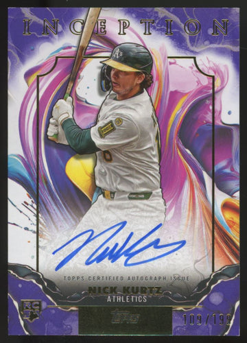 2025 Topps Inception Nick Kurtz RC Purple Rookie & Emerging Stars Auto /199