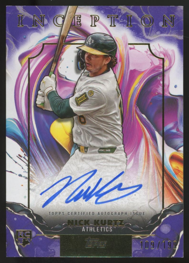 2025 Topps Inception Nick Kurtz RC Purple Rookie & Emerging Stars Auto /199