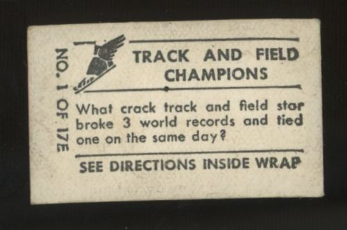 1948 Topps Magic Jesse Owens Track & Field Champions #1 F/G