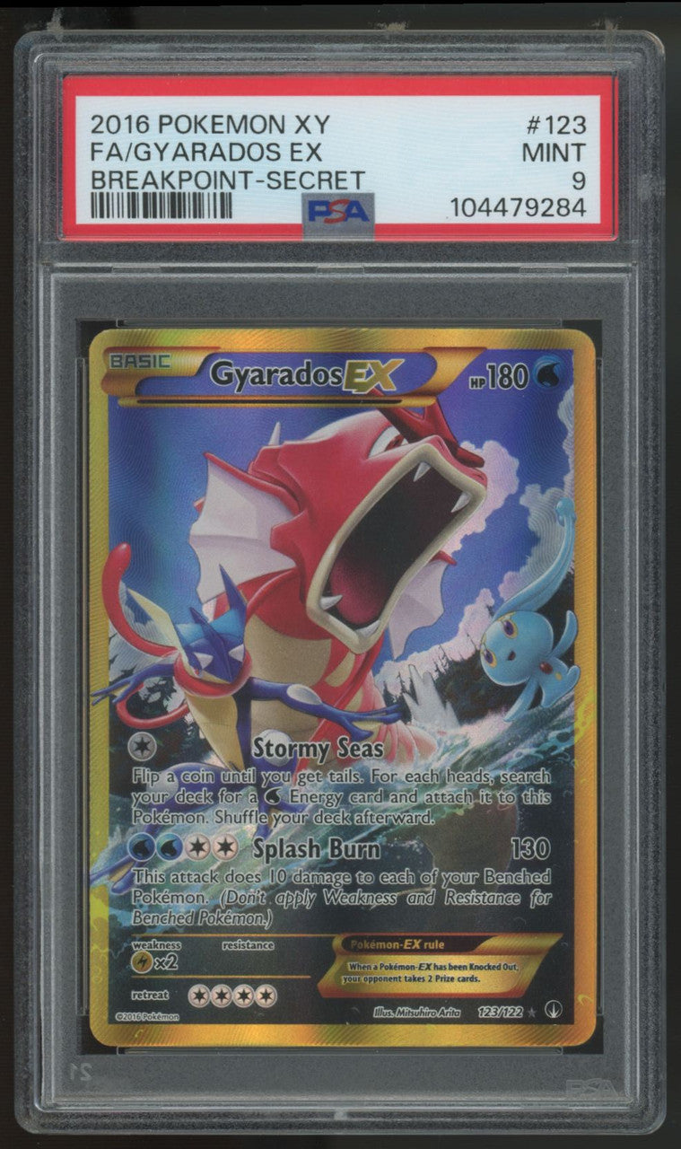 2016 Pokemon Gyarados EX Breakpoint Full Art Secret #123 PSA 9