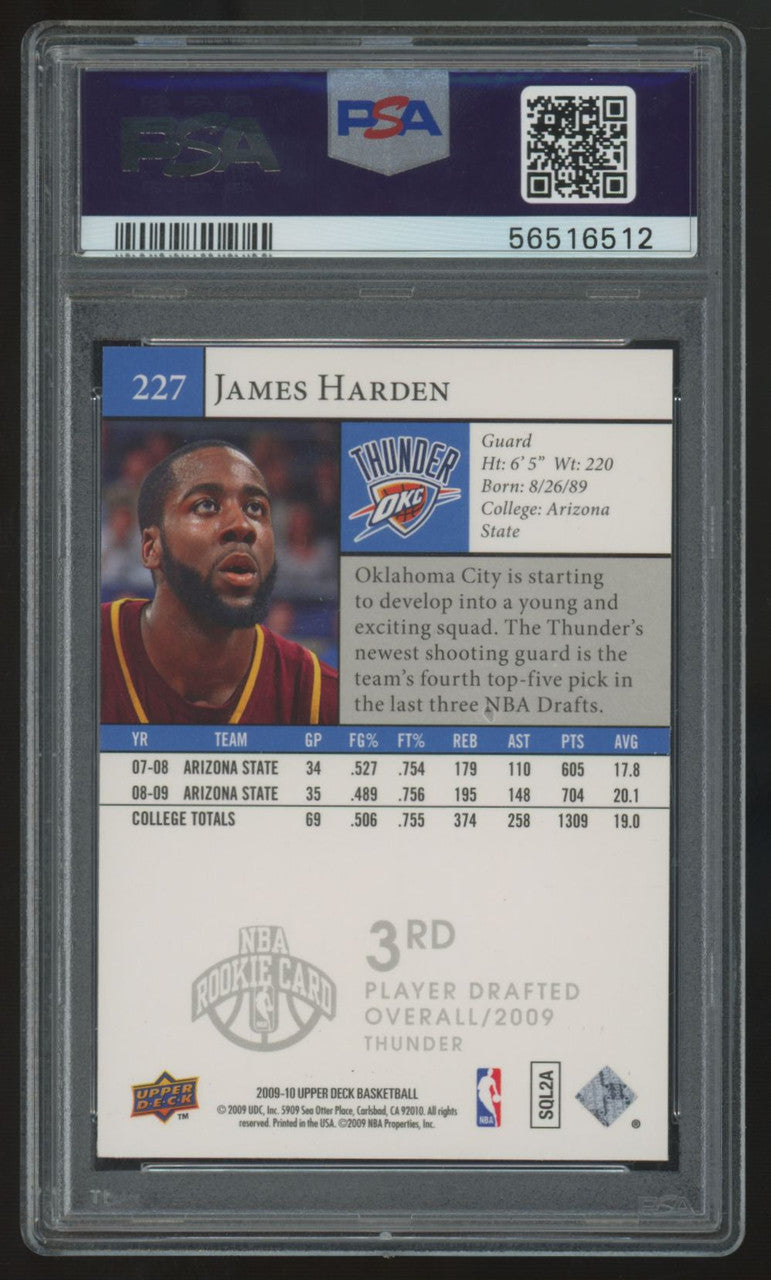 2009-10 Upper Deck James Harden RC Star Rookies #227 PSA 10