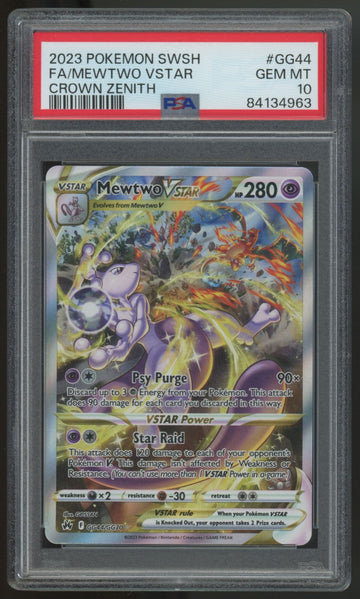 2023 Pokemon Mewtwo VSTAR Crown Zenith Full Art #GG44 PSA 10