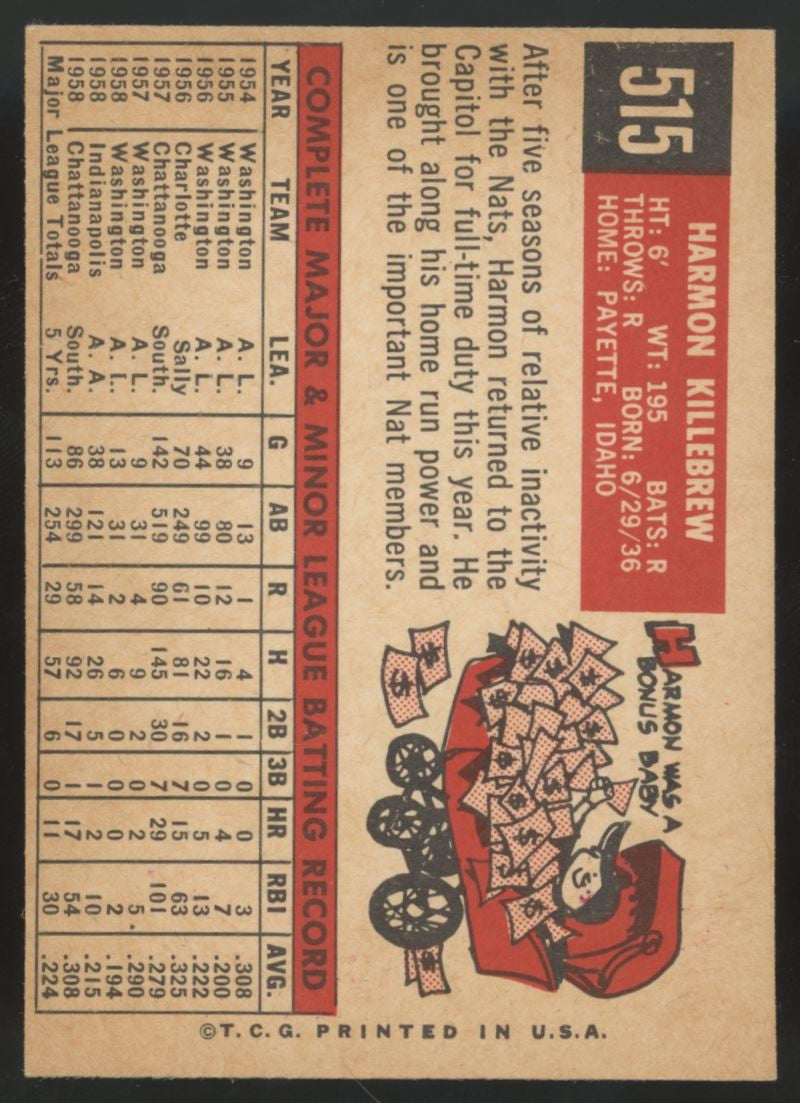 1959 Topps Harmon Killebrew #515 EX