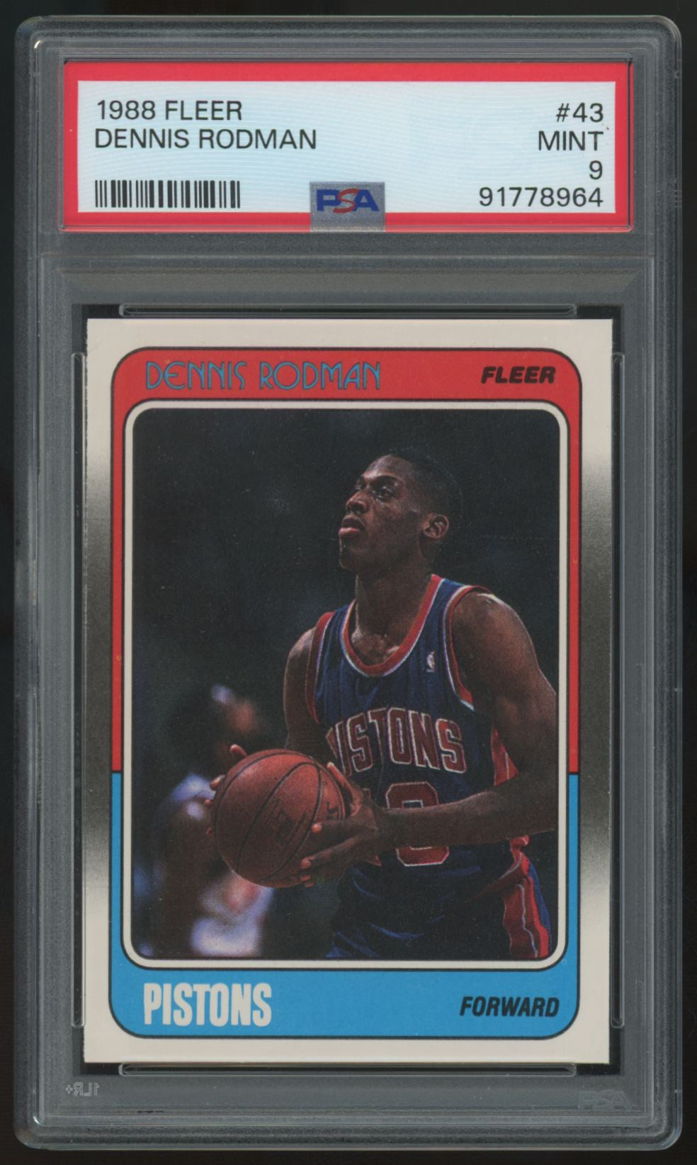 1988-89 Fleer Dennis Rodman RC #43 PSA 9 *964