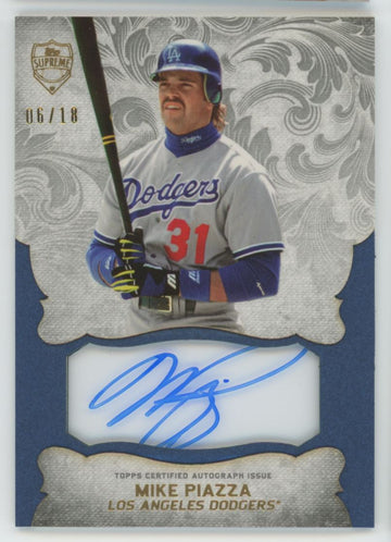 2015 Topps Supreme Mike Piazza Supreme Stylings Auto Blue /18 #SS-MP
