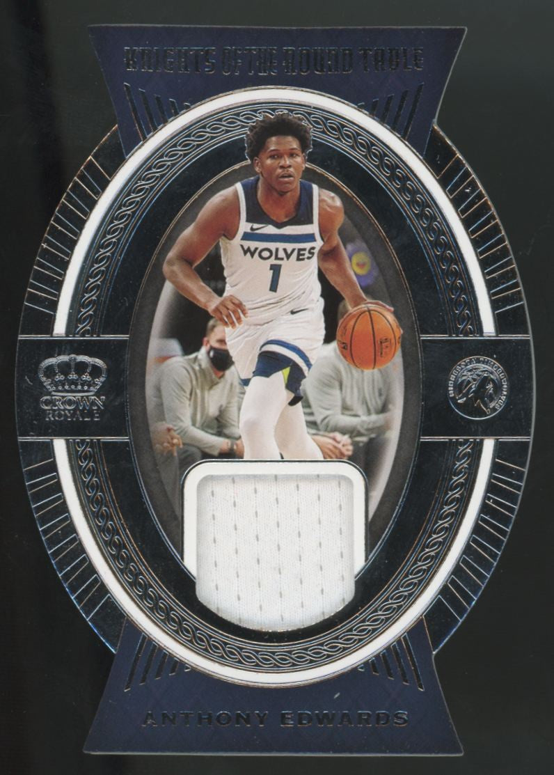 2020-21 Crown Royale Anthony Edwards Knights Of The Round Table Die-Cut Patch