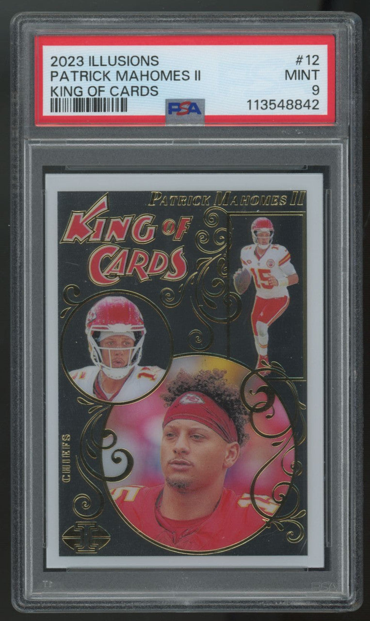 2023 Panini Illusions Patrick Mahomes II King Of Cards #12 PSA 9