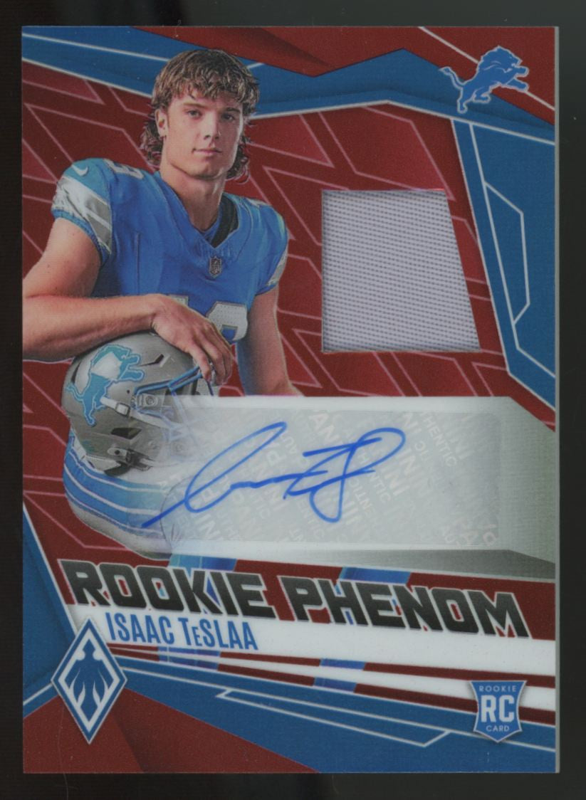 2025 Panini Phoenix Isaac TeSlaa RC Red Rookie Phenom Patch Auto RPA /99