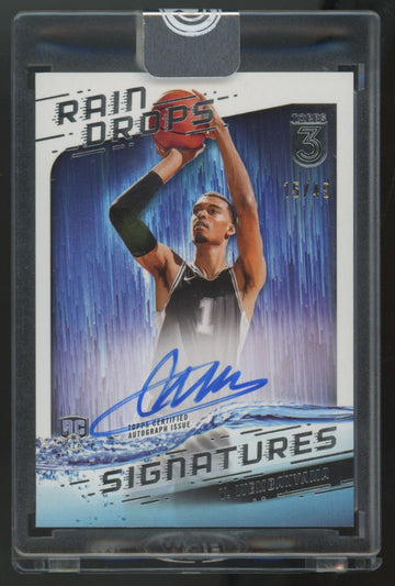 2023-24 Topps 3 Victor Wembanyama RC Rain Drops Auto /49 #RS-VW