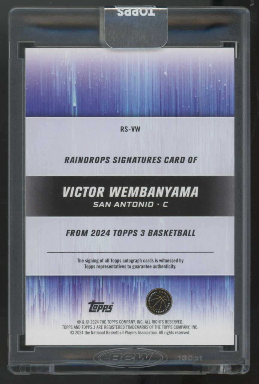 2023-24 Topps 3 Victor Wembanyama RC Rain Drops Auto /49 #RS-VW
