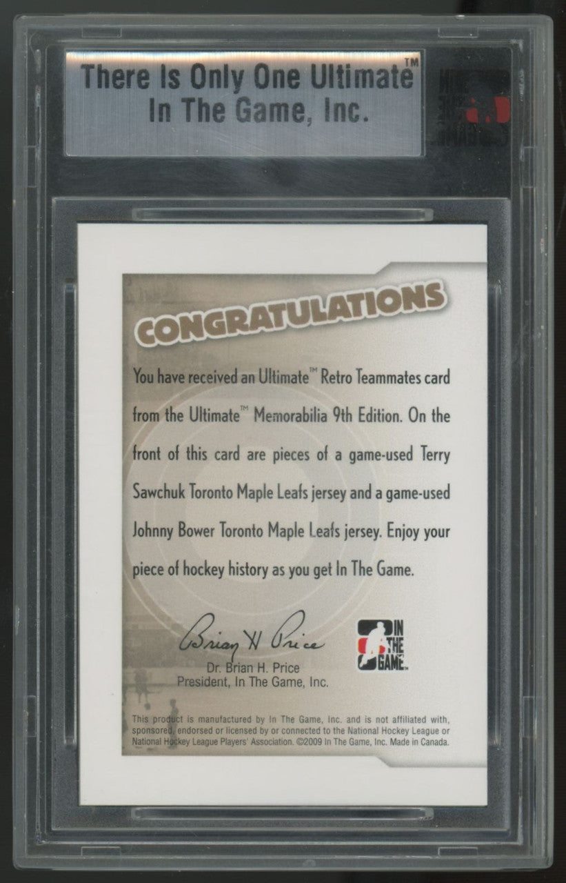 2008-09 In The Game Sawchuk/Bower Ultimate Retro Teammates Silver Dual Patch /24