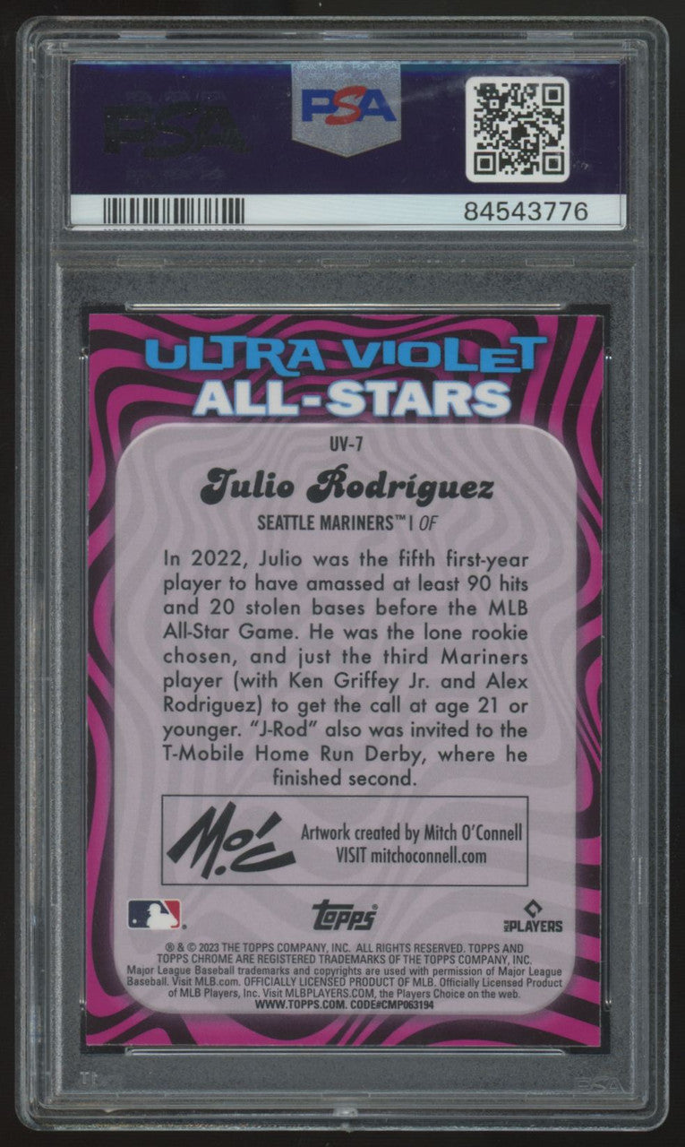 2023 Topps Chrome Julio Rodriguez Ultra Violet All-Stars SSP #UV-7 PSA 10