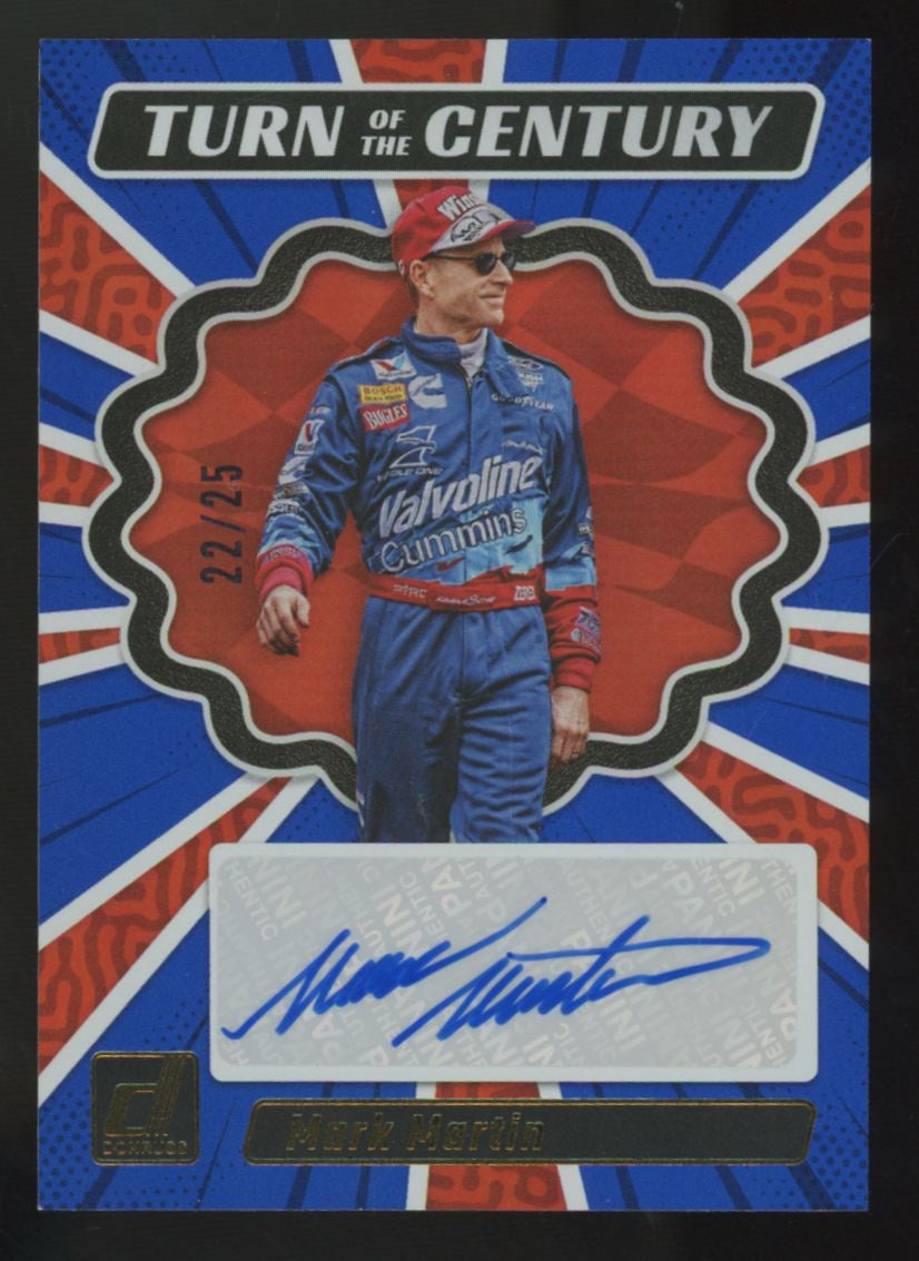 2024 Donruss Racing Mark Martin Blue Turn of the Century Auto /25 #TCS-MM