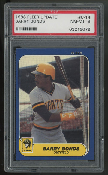 1986 Fleer Update Barry Bonds RC #U-14 PSA 8 *079