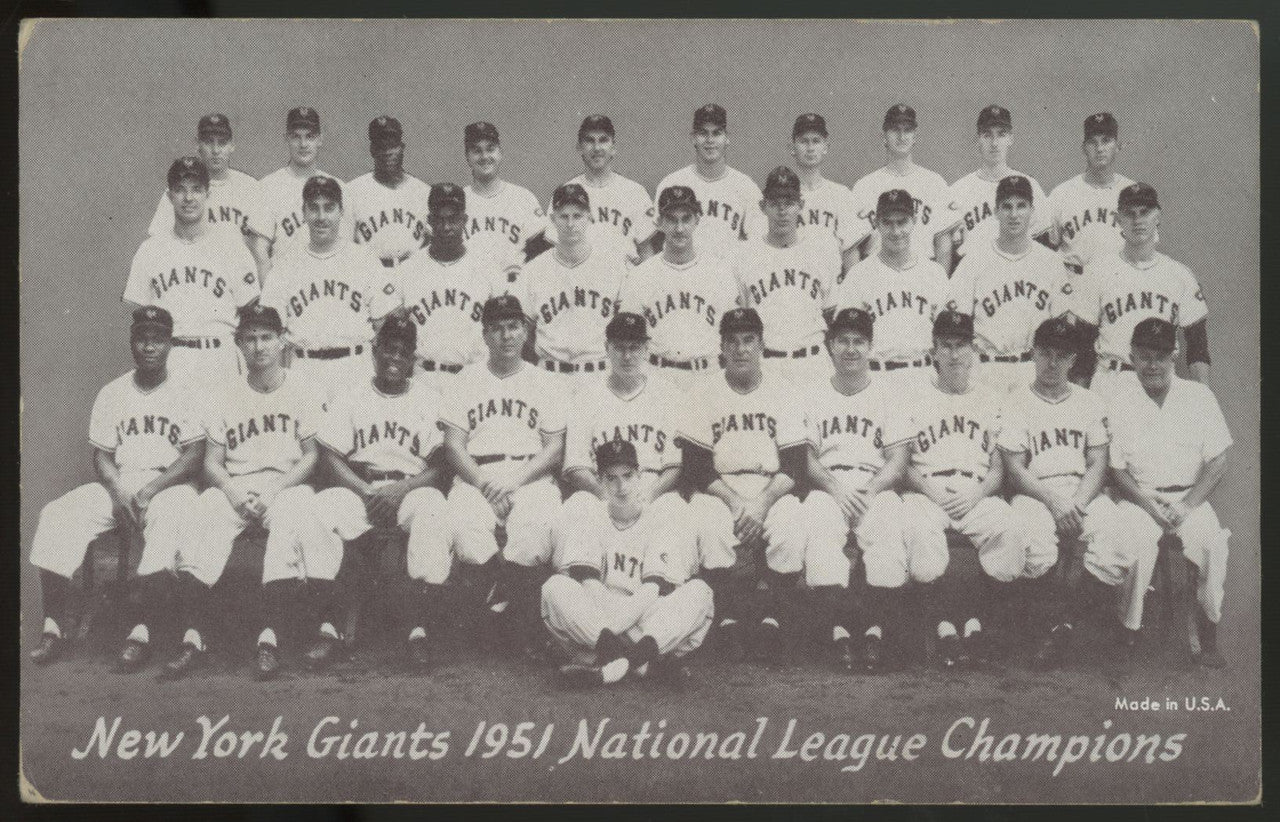 1947-1966 Exhibits Baseball New York Giants 1951 National League Champions VG