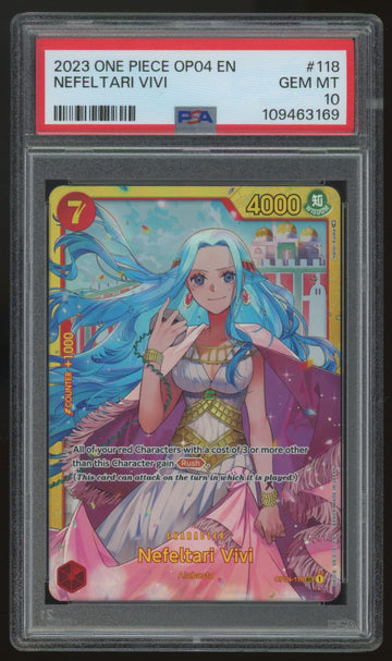 2023 One Piece Nelfeltari Vivi OP04 Secret #118 PSA 10