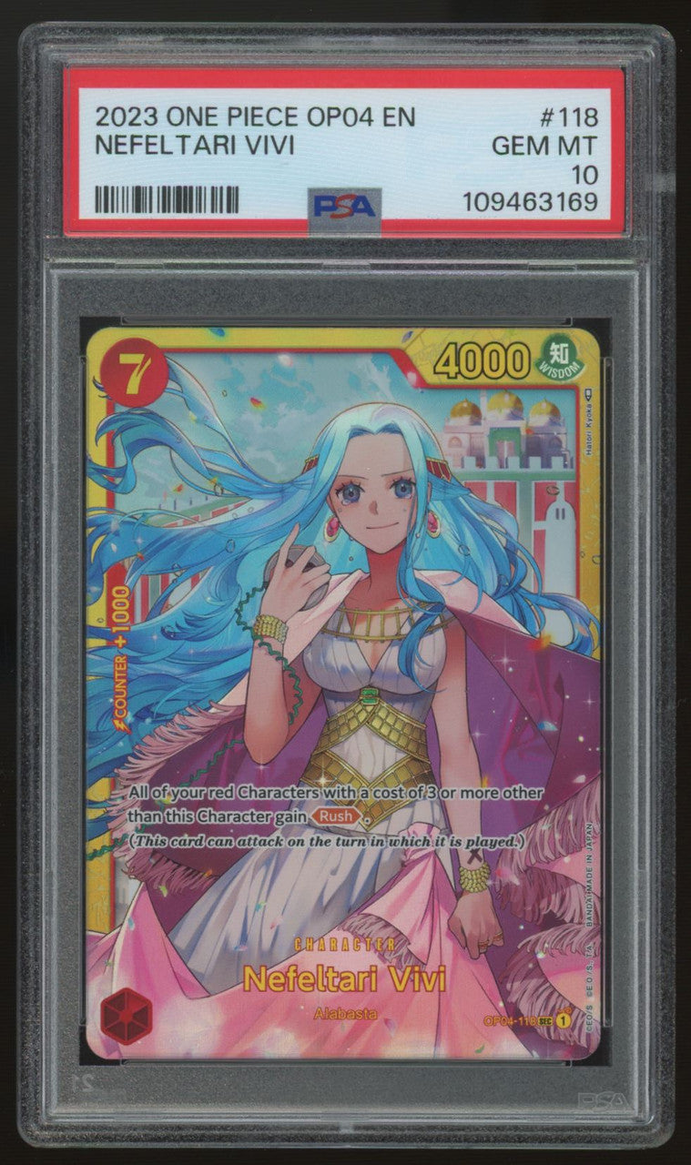 2023 One Piece Nelfeltari Vivi OP04 Secret #118 PSA 10