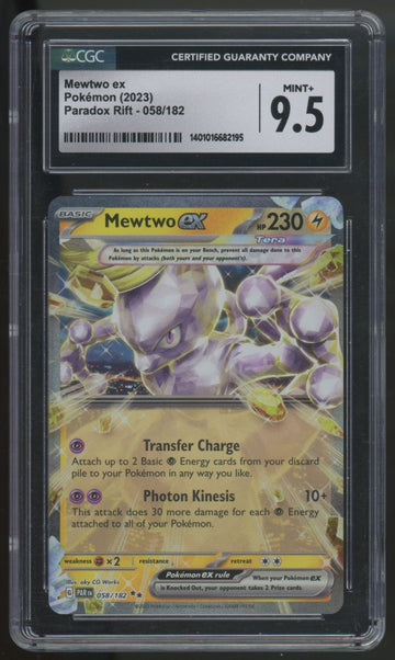 2023 Pokemon Mewtwo ex Paradox Rift Holo #058 CGC 9.5