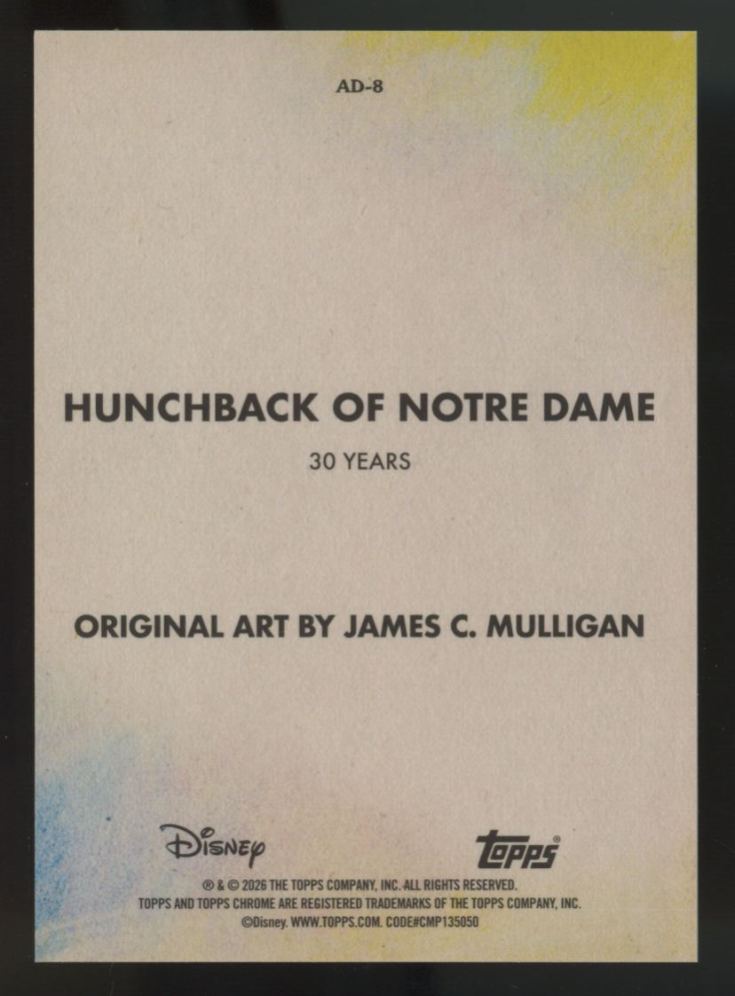 2026 Topps Chrome Disney Hunchback Of Notre Dame Art Of Disney #AD-8