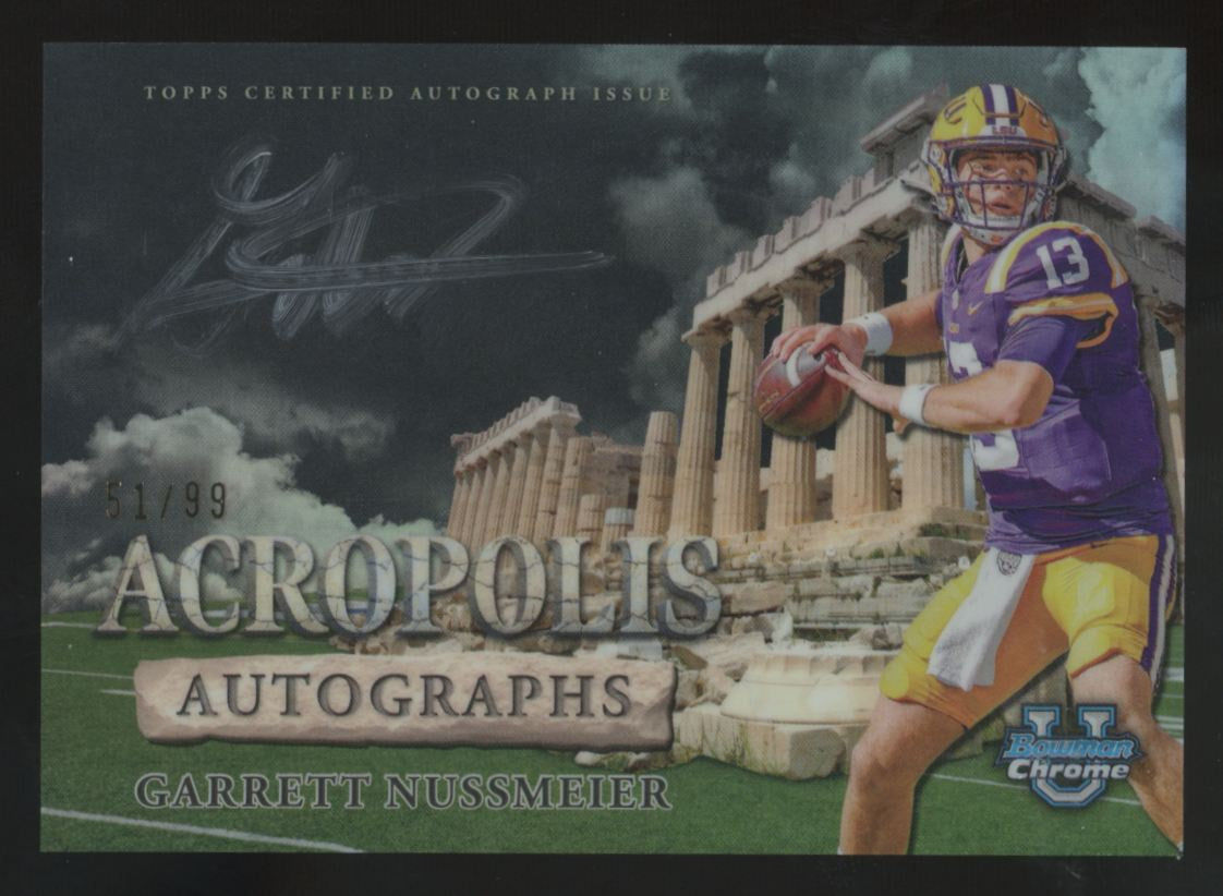 2024 Bowman Chrome U Garrett Nussmeier Acropolis Variation Auto /99 #AA-GN