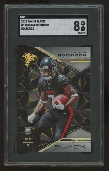 2023 Panini Black Bijan Robinson RC Gold /10 #180 SGC 8
