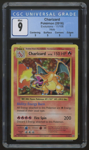 2016 Pokemon Charizard Evolutions Holo #11 CGC 9 (B)